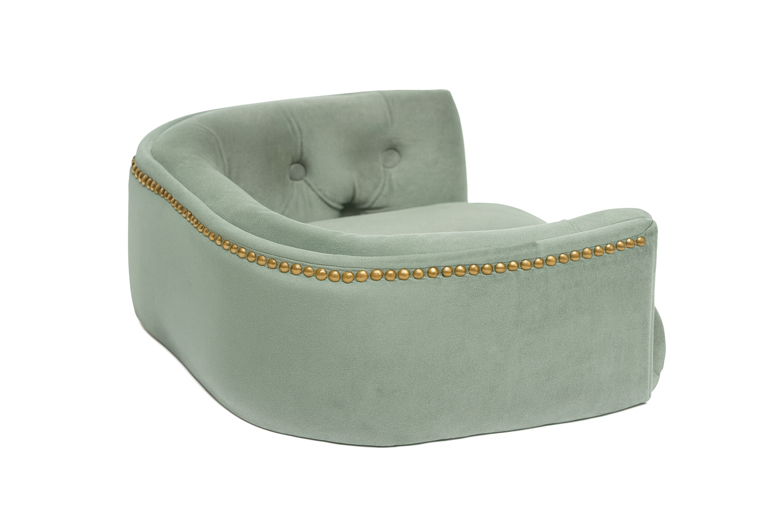 Chesterfield pelíšek pro malé psy – Světle mátový samet