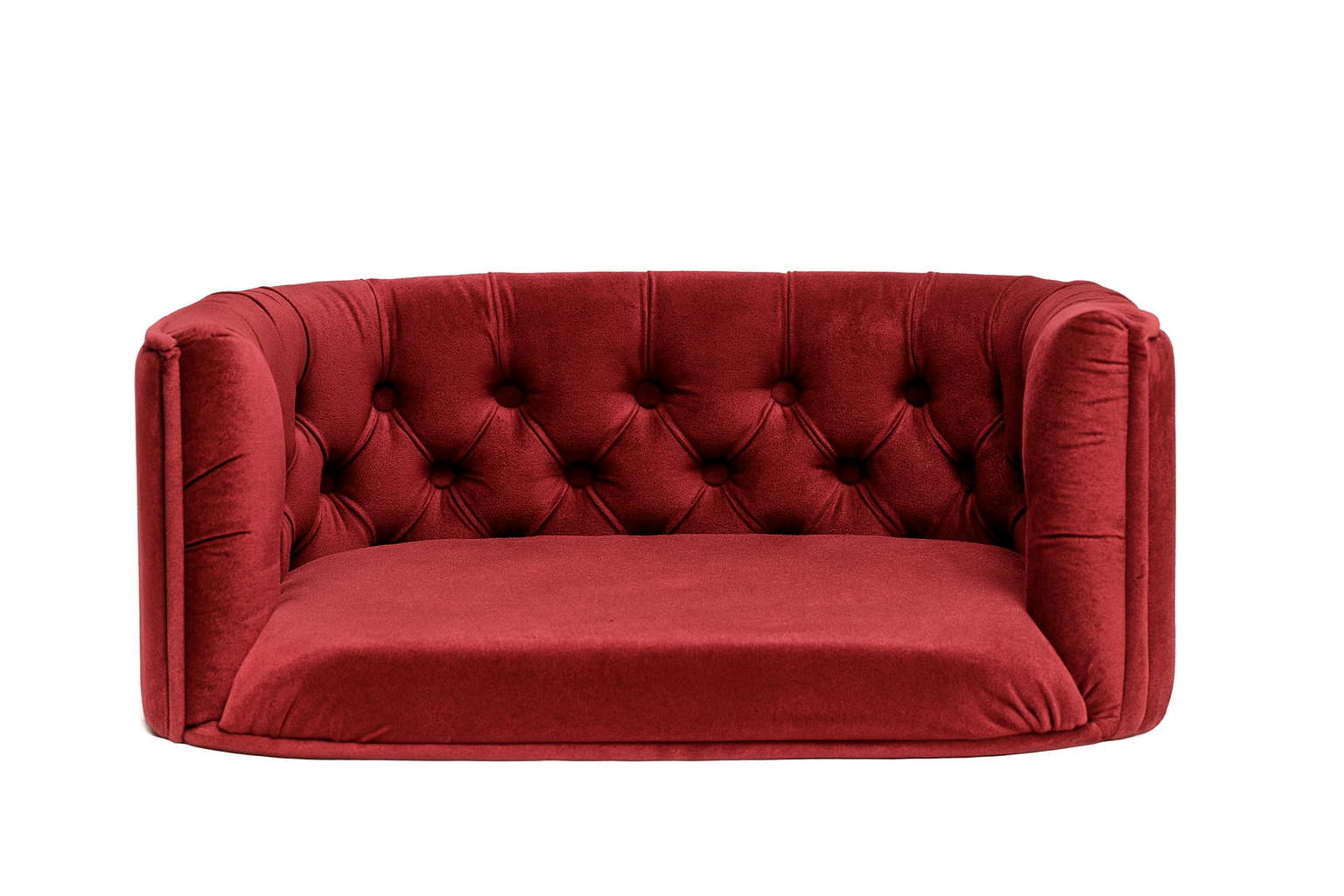 Chesterfield pelíšek pro střední psy – Bordó samet