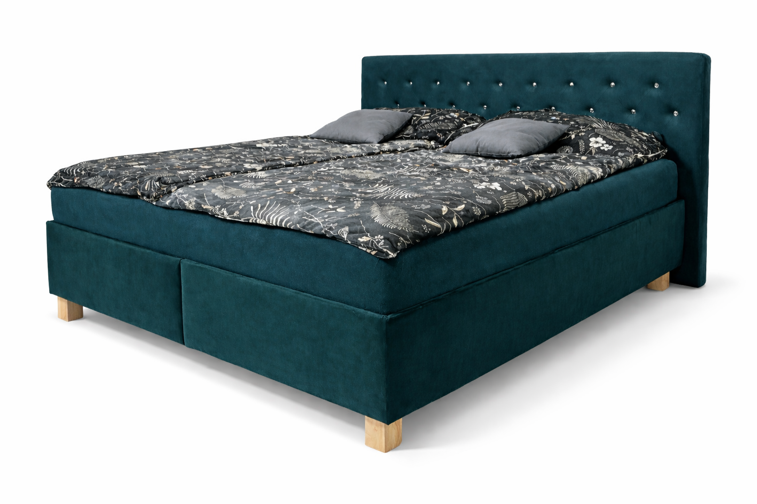 Postel Chester - Tmavě petrolejový Samet