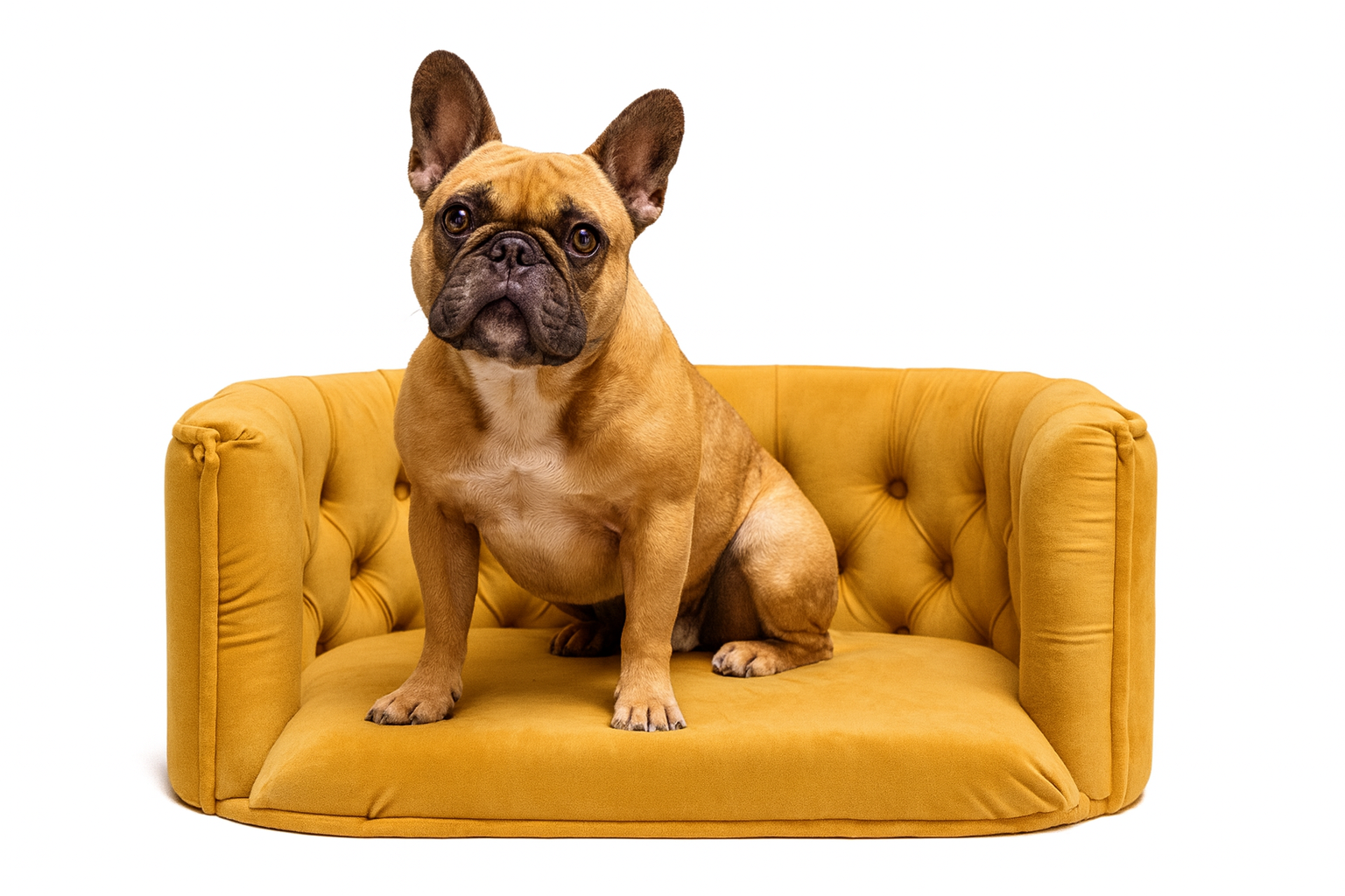 Pelíšek Chester pro střední psy – Hořčicový samet