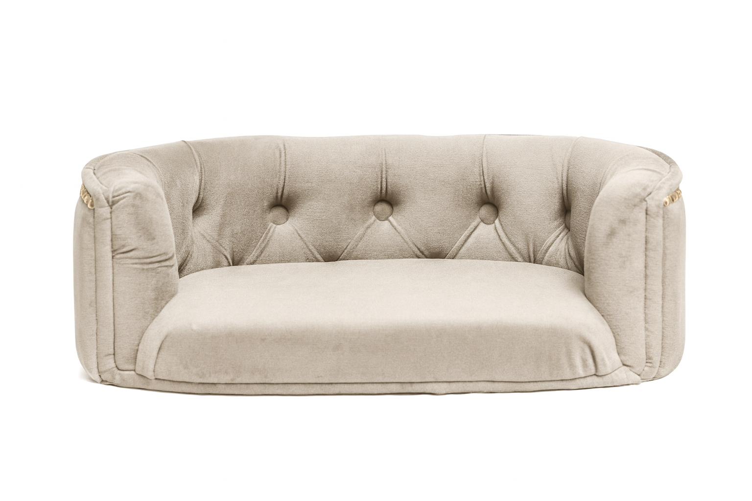 Chesterfield pelíšek pro malé psy – Světle šedý samet