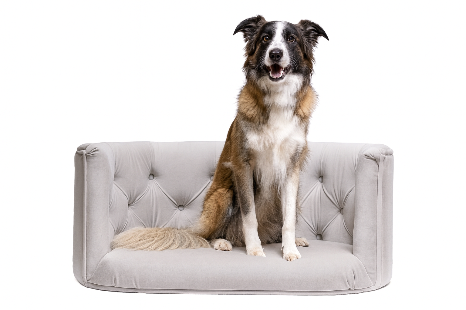 Pelíšek Chester pro velké psy - Světle šedý samet