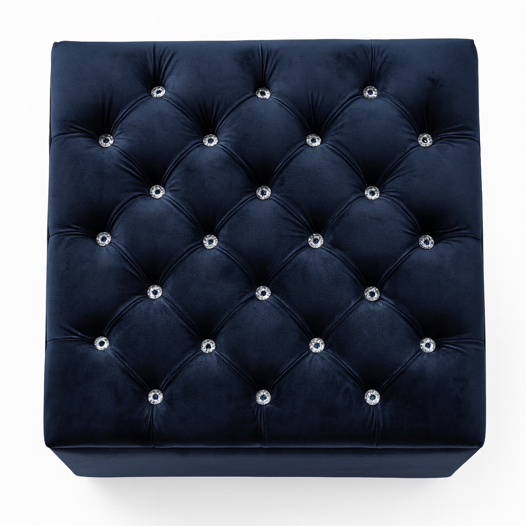 Taburet Chester • Tmavě modrý samet