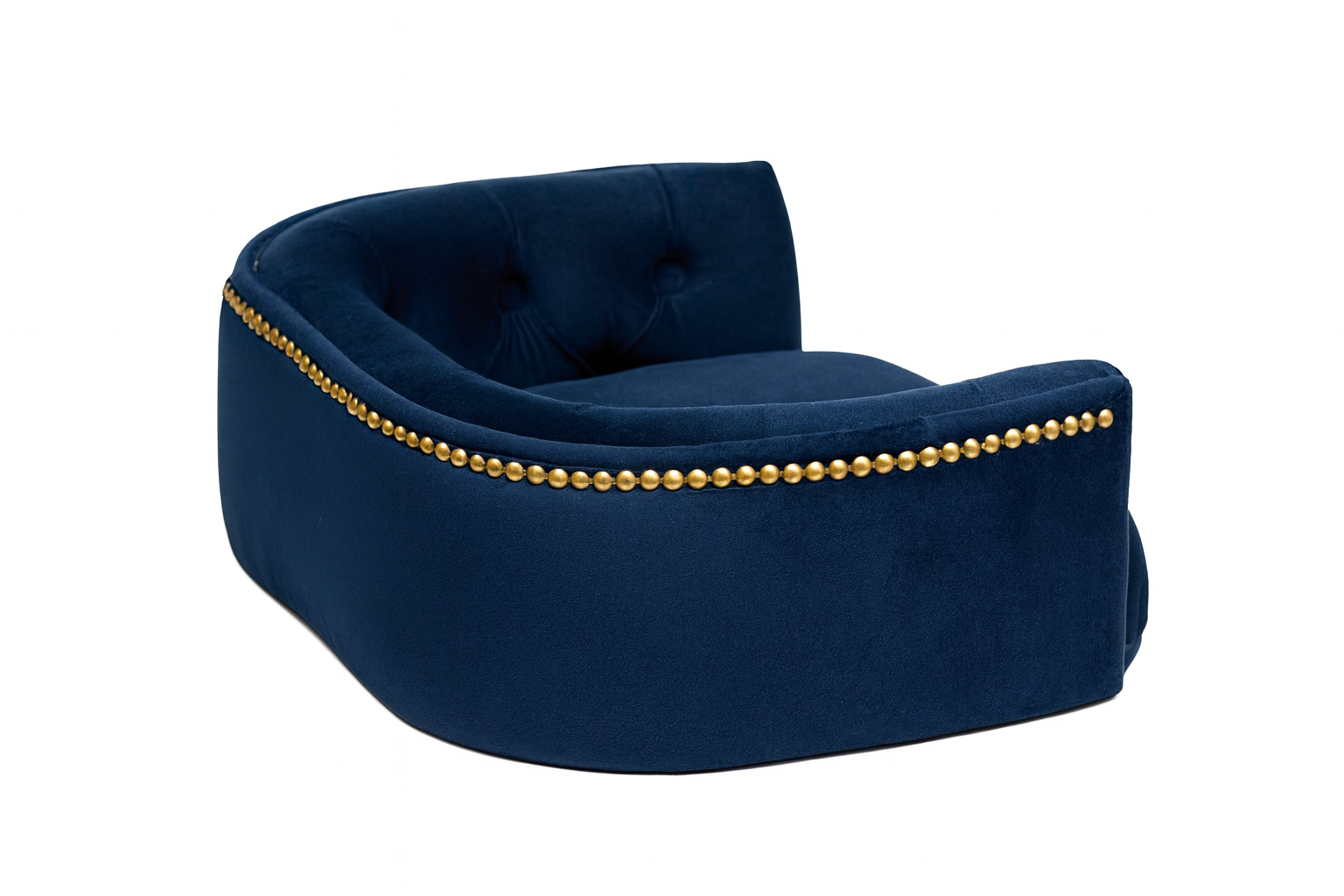 Chesterfield pelíšek pro malé psy – Tmavě modrý samet