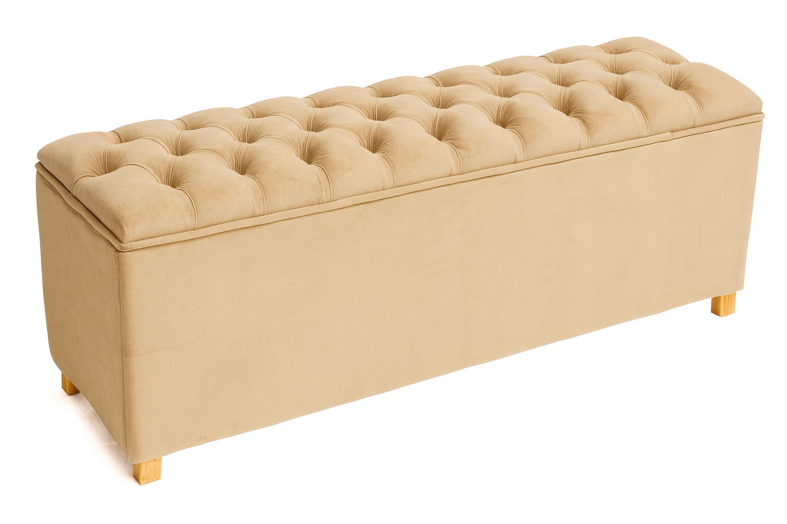 Čalouněná lavice Chester • Světle hnědý samet