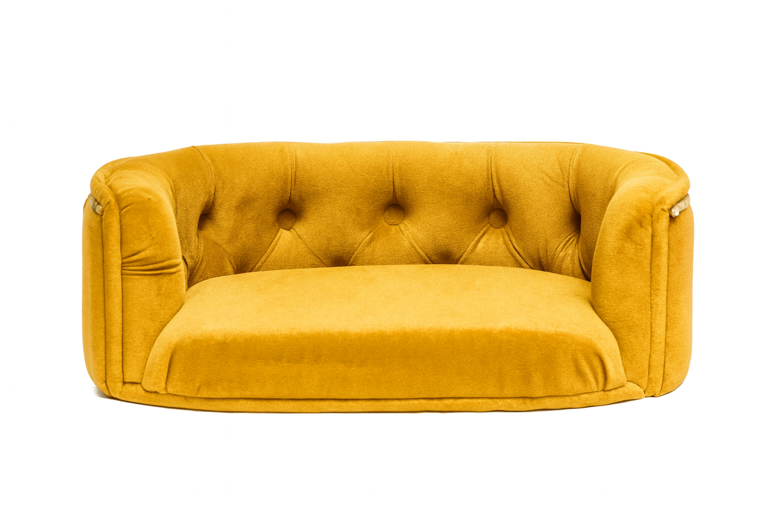 Chesterfield pelíšek pro malé psy – Hořčicový samet