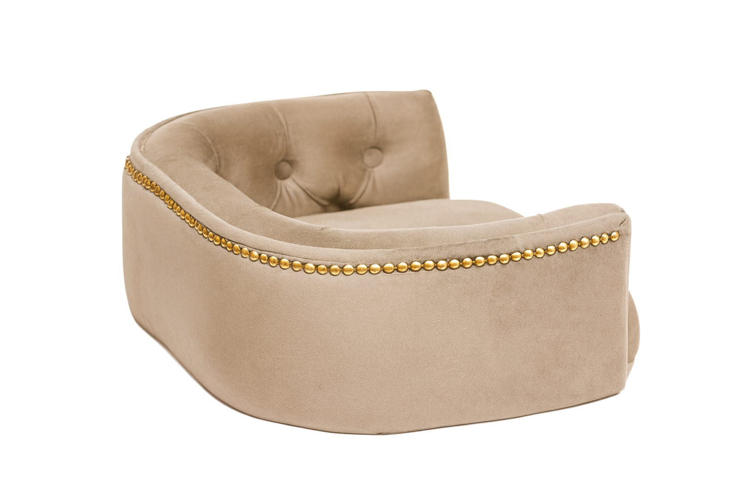 Chesterfield pelíšek pro malé psy – samet Cappuccino