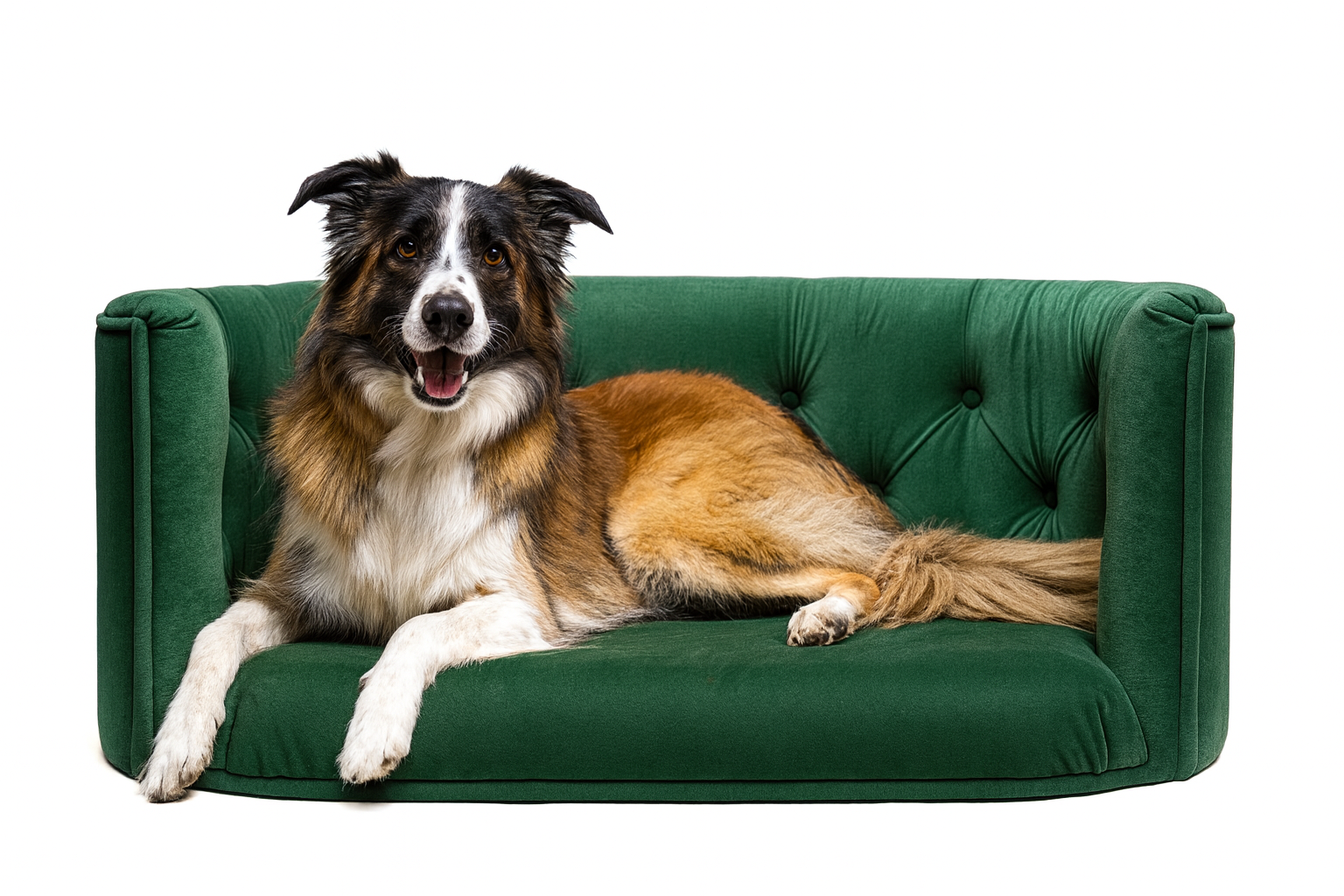 Pelíšek Chester pro velké psy - Tmavě zelený samet