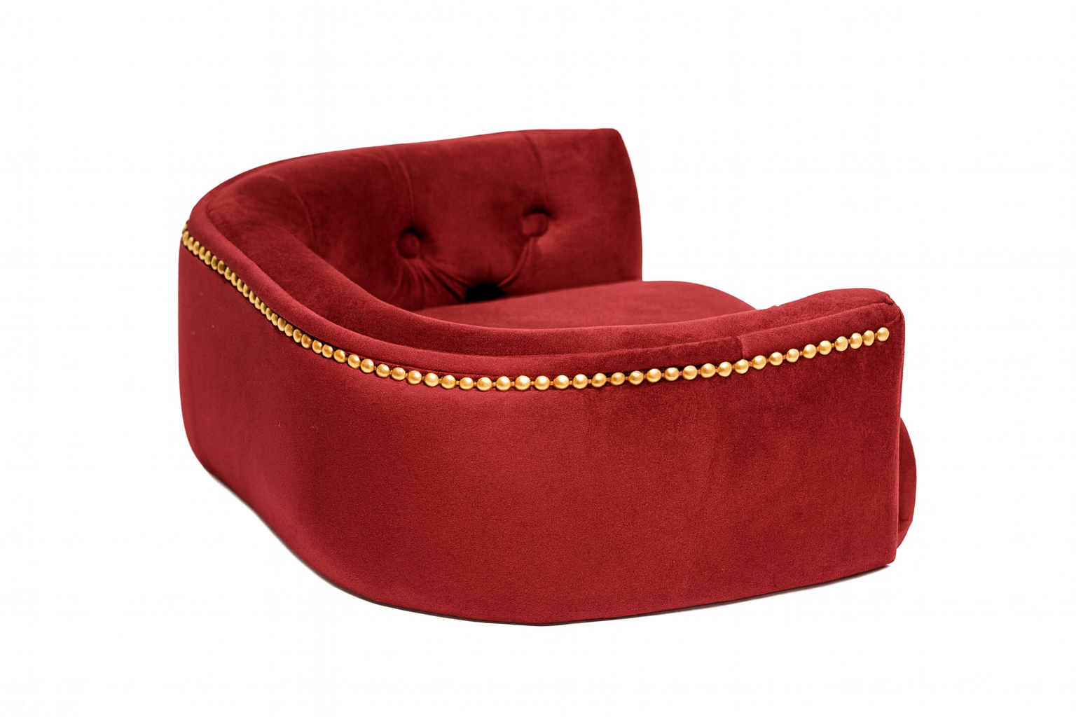 Chesterfield pelíšek pro malé psy – bordó samet