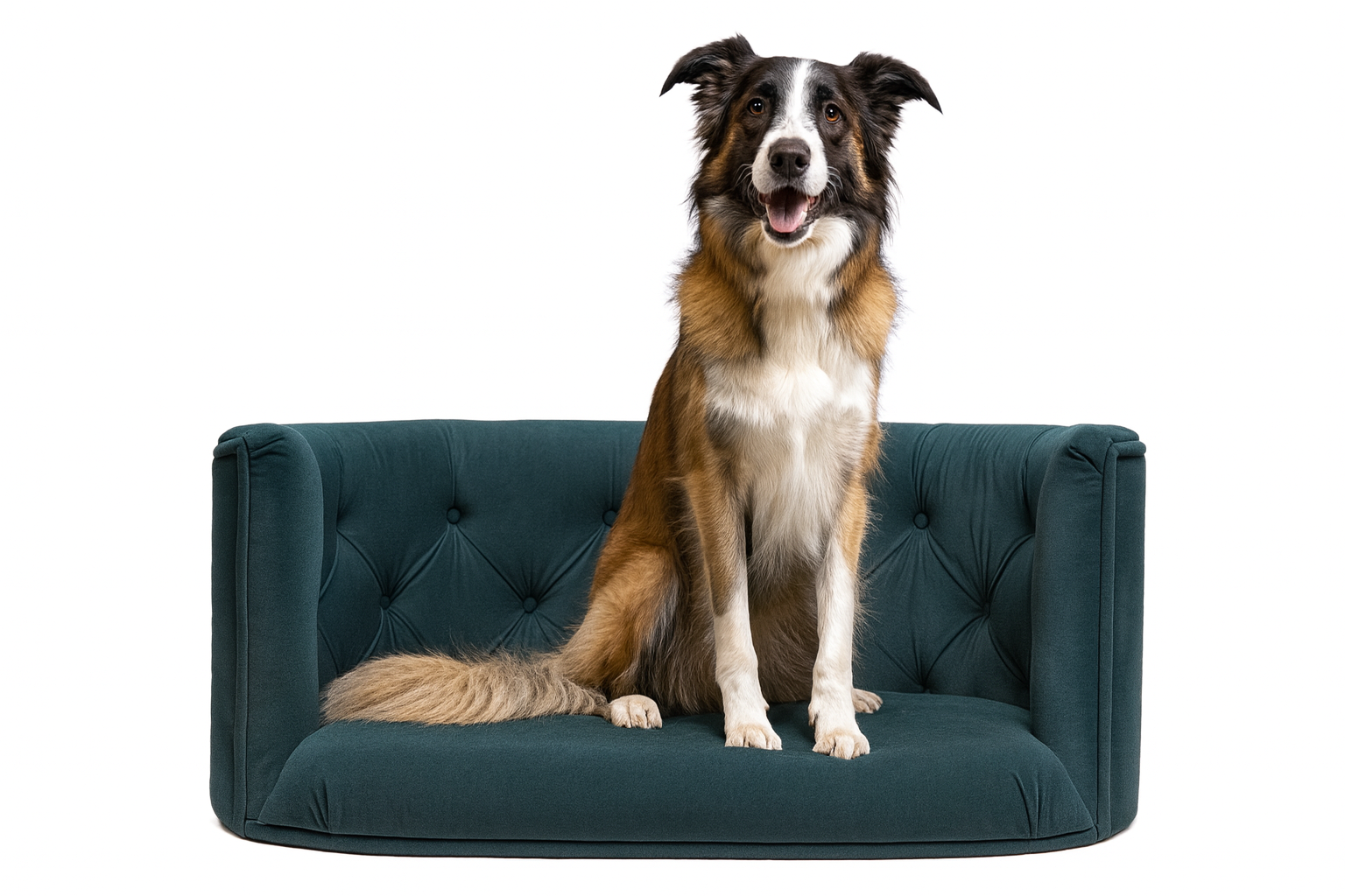 Pelíšek Chester pro velké psy - Tmavě petrolejový samet