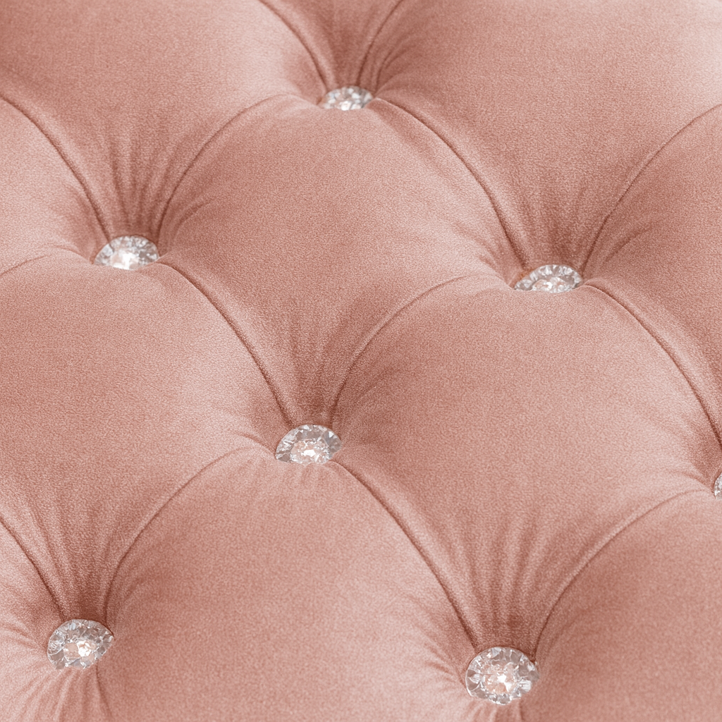 Čalouněná lavice Chester • Pudrově růžový samet