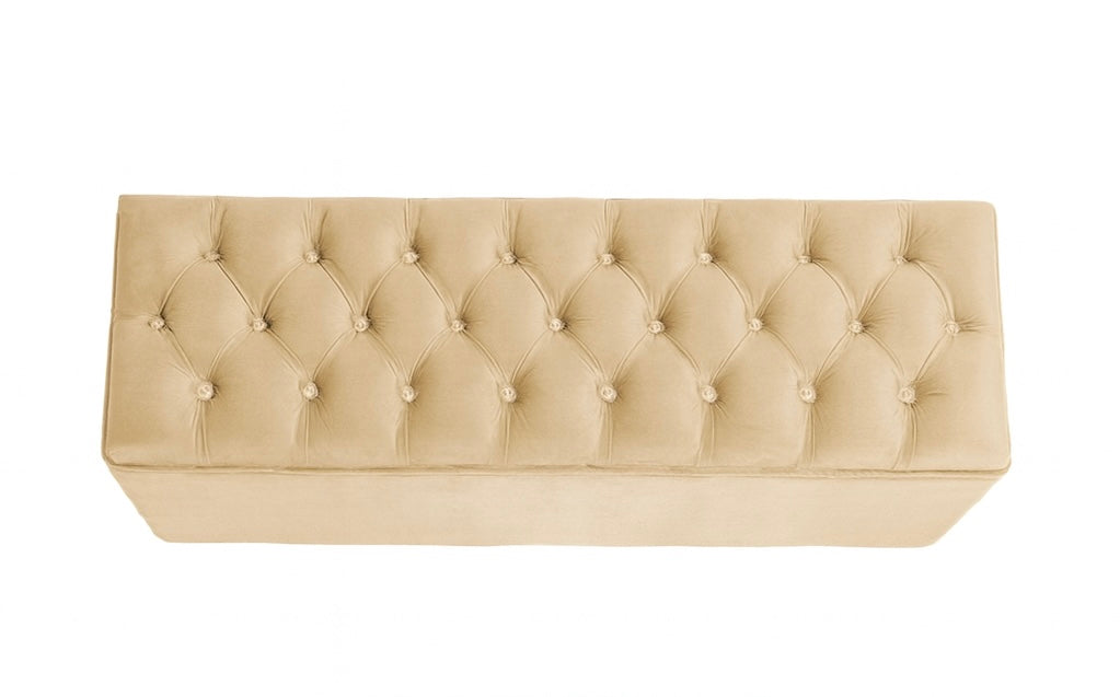 Čalouněná lavice Chester • Světle hnědý samet