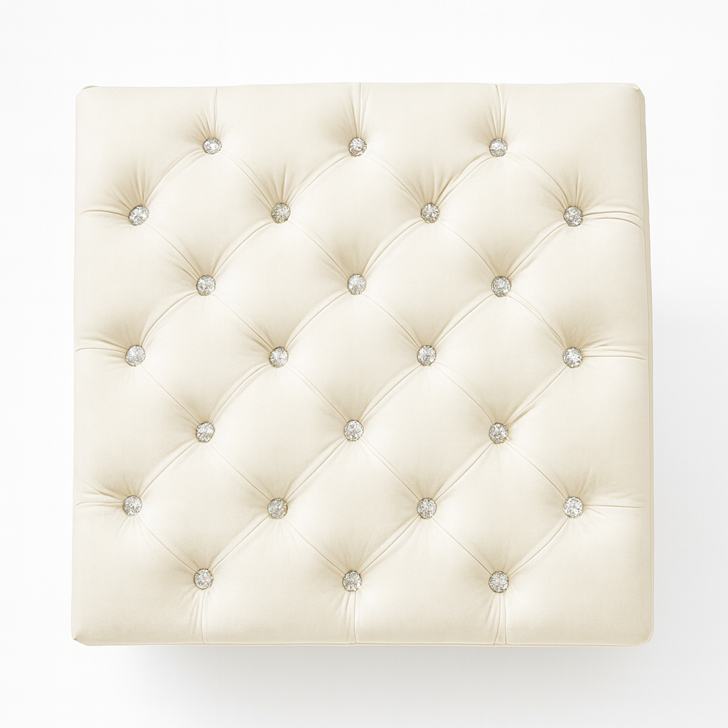 Taburet Chester • Krémový samet