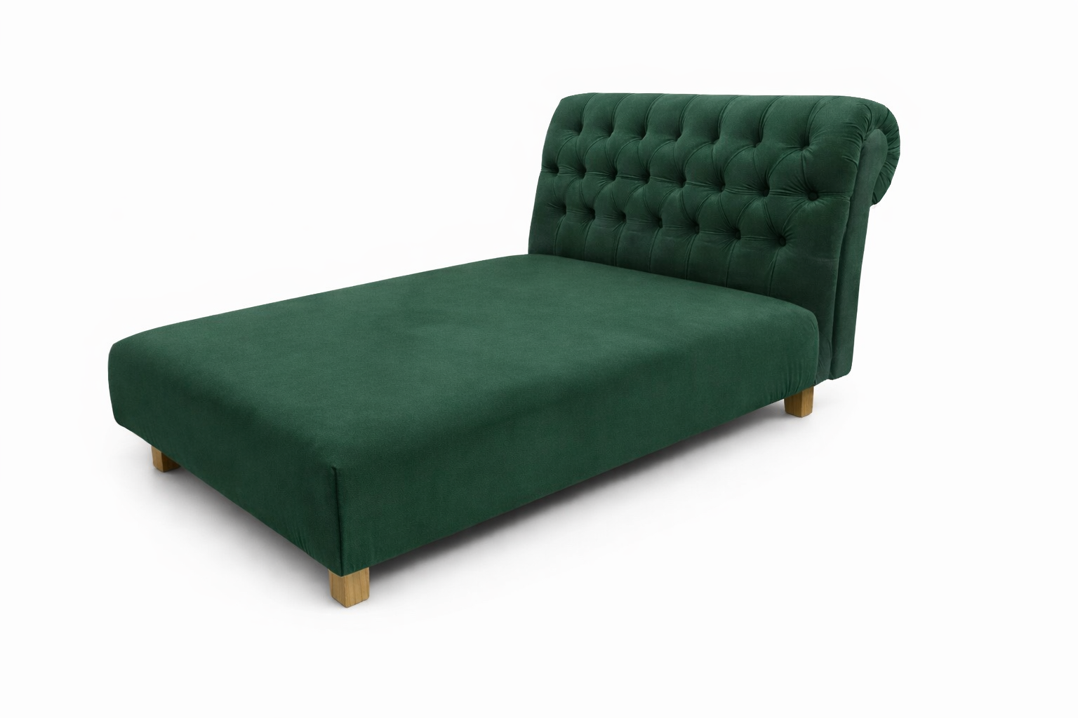 Dětská Lenoška Chesterfield - Tmavě zelený samet