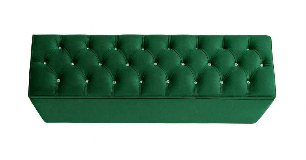 Čalouněná lavice Chester • Tmavě zelený samet