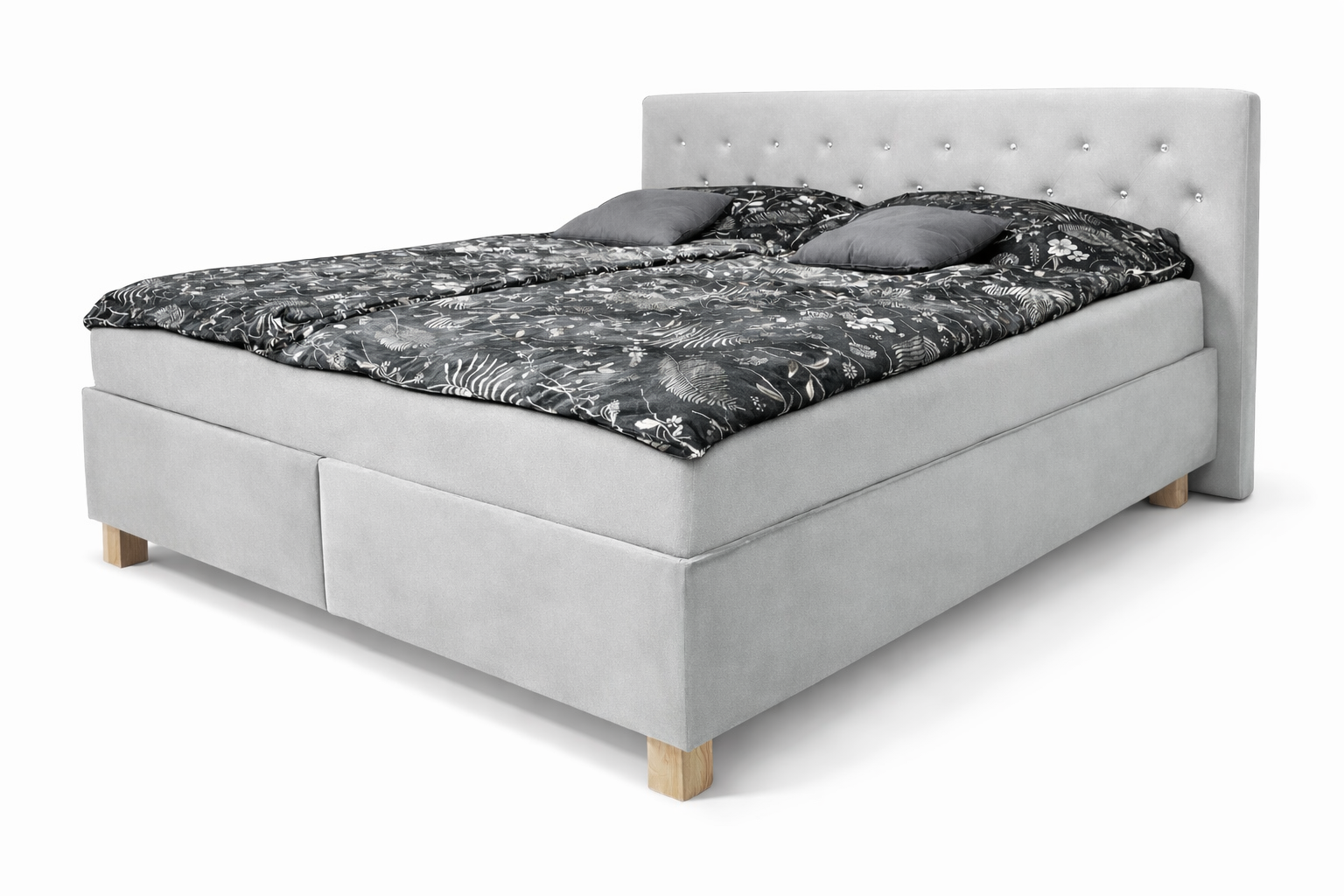 Postel Chester - Světle šedý Samet