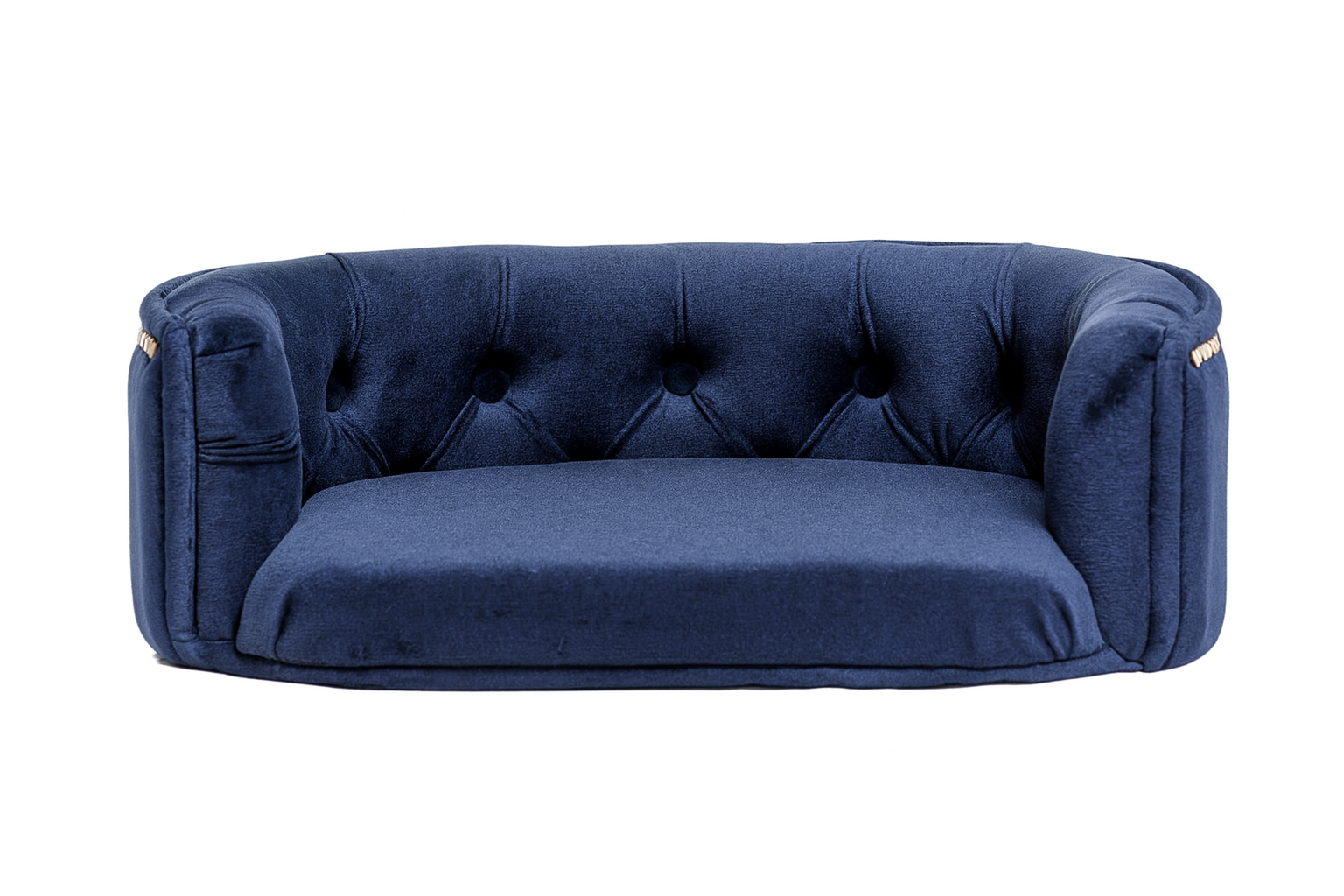 Chesterfield pelíšek pro malé psy – Tmavě modrý samet