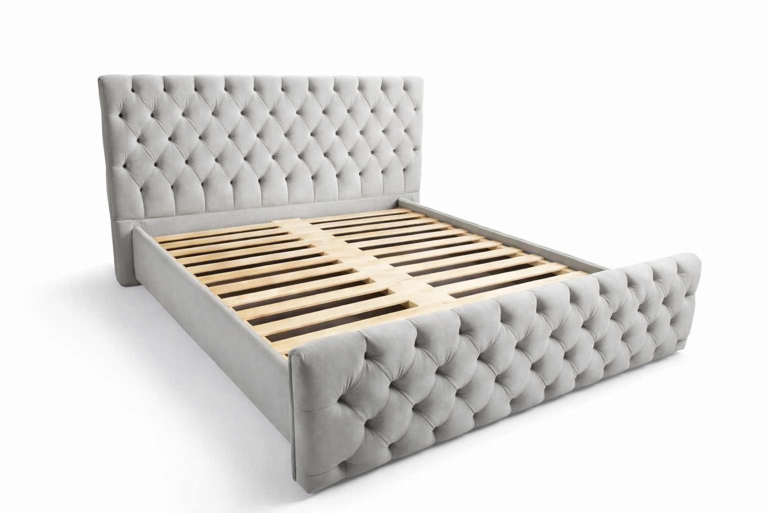 Postel Chester Elegance - Světle šedý samet