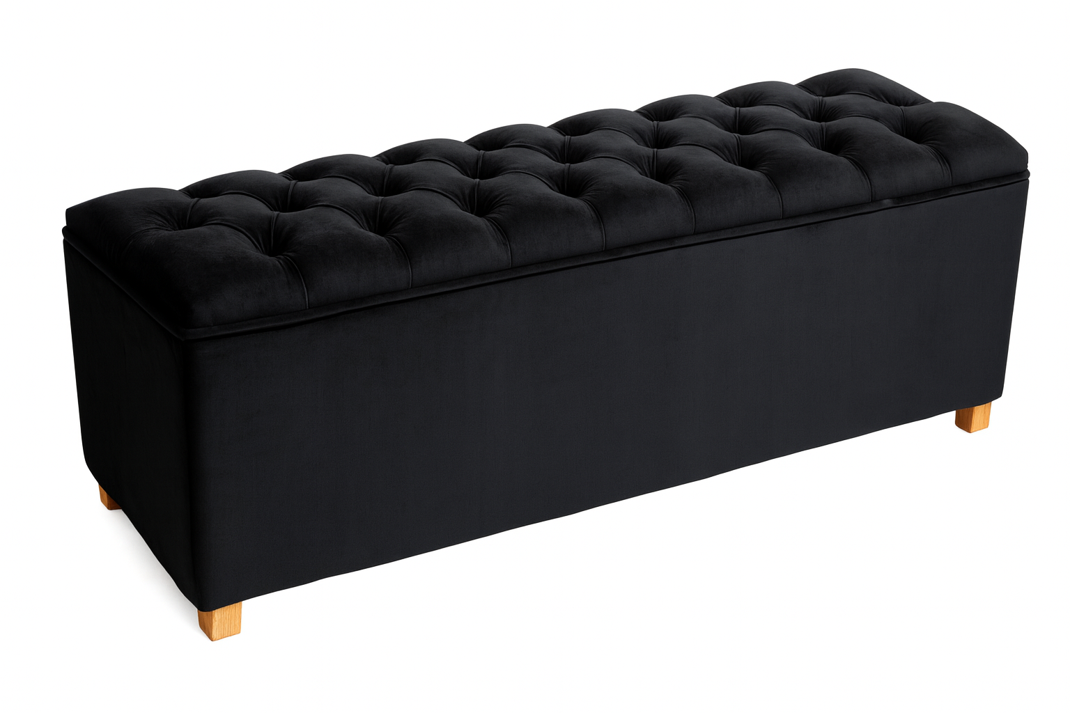 Čalouněná lavice Chester • Černý samet