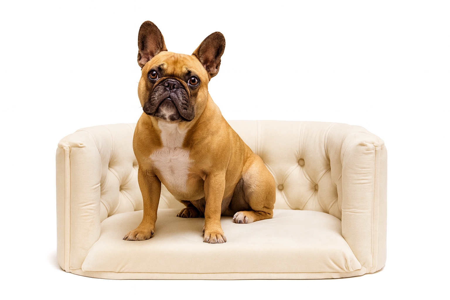 Pelíšek Chester pro střední psy – Krémový samet