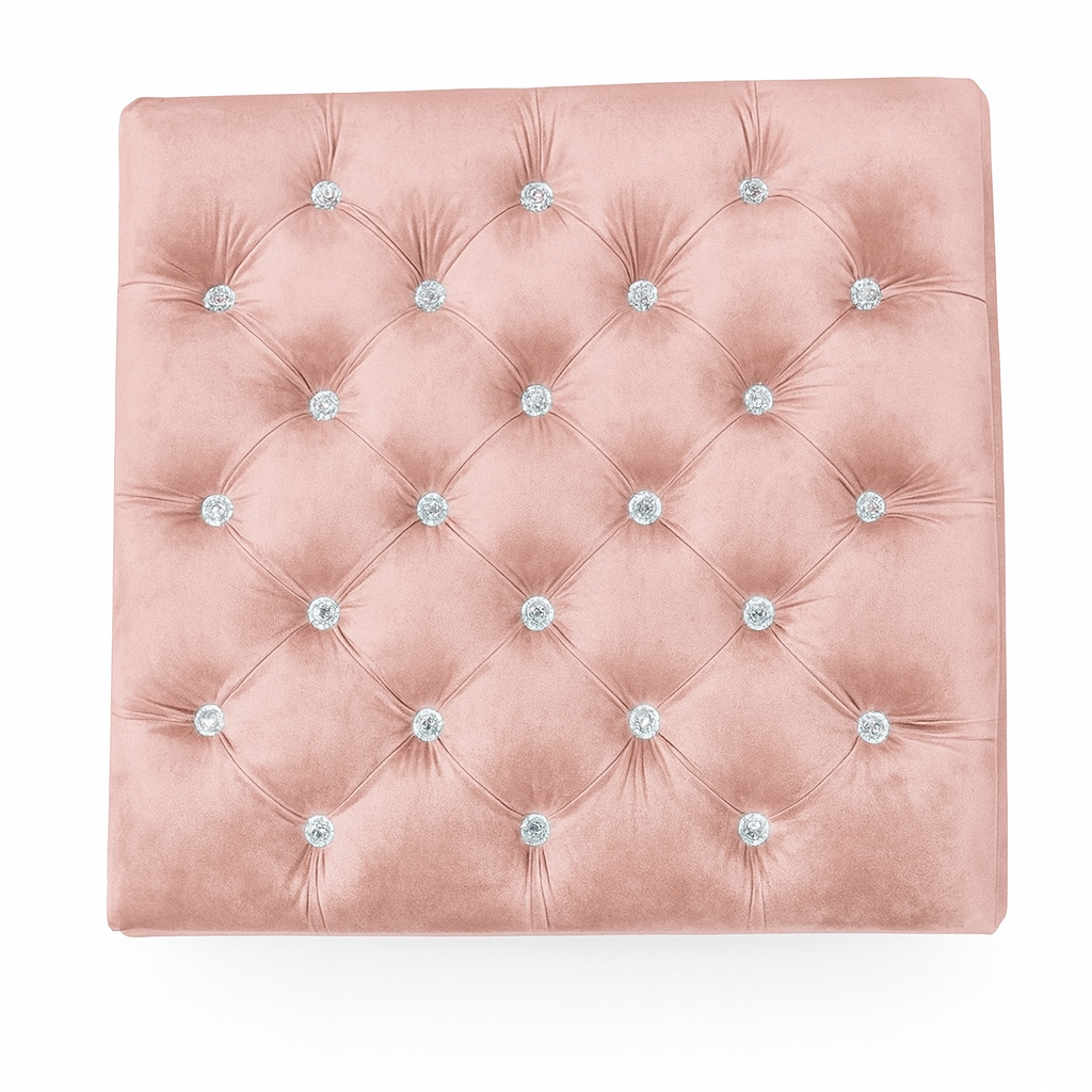 Taburet Chester • Pudrově růžový samet