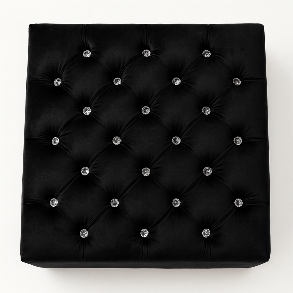 Taburet Chester • Černý samet