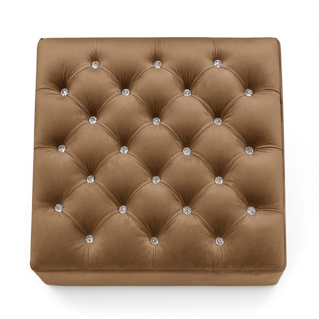 Taburet Chester • Tmavě hnědý samet