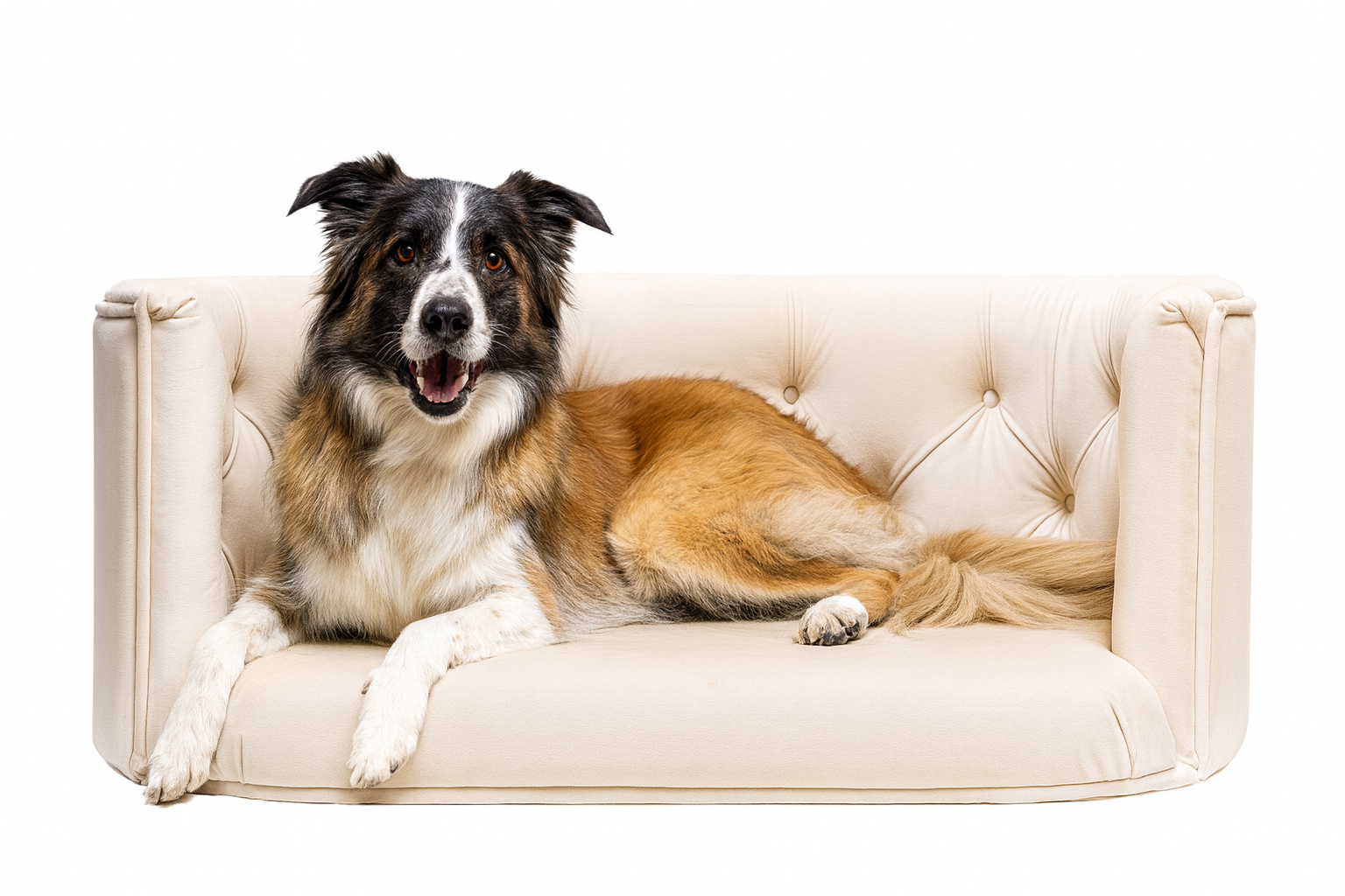 Pelíšek Chester pro velké psy - Krémový samet