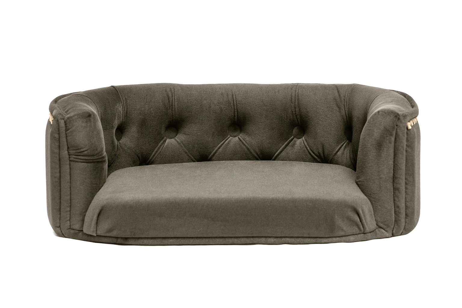 Chesterfield pelíšek pro malé psy – Tmavě šedý samet