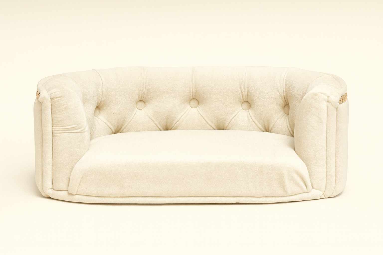 Chesterfield pelíšek pro malé psy – Krémový samet