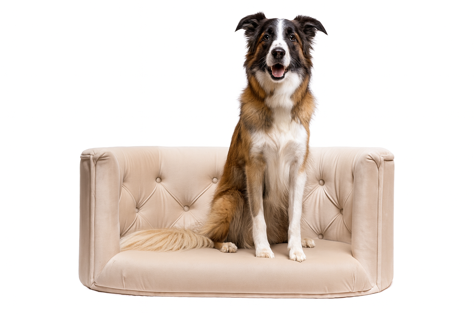 Pelíšek Chester pro velké psy - Světle hnědý samet