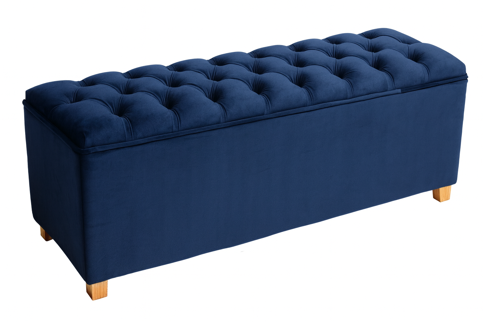 Čalouněná lavice Chester • Tmavě modrý samet