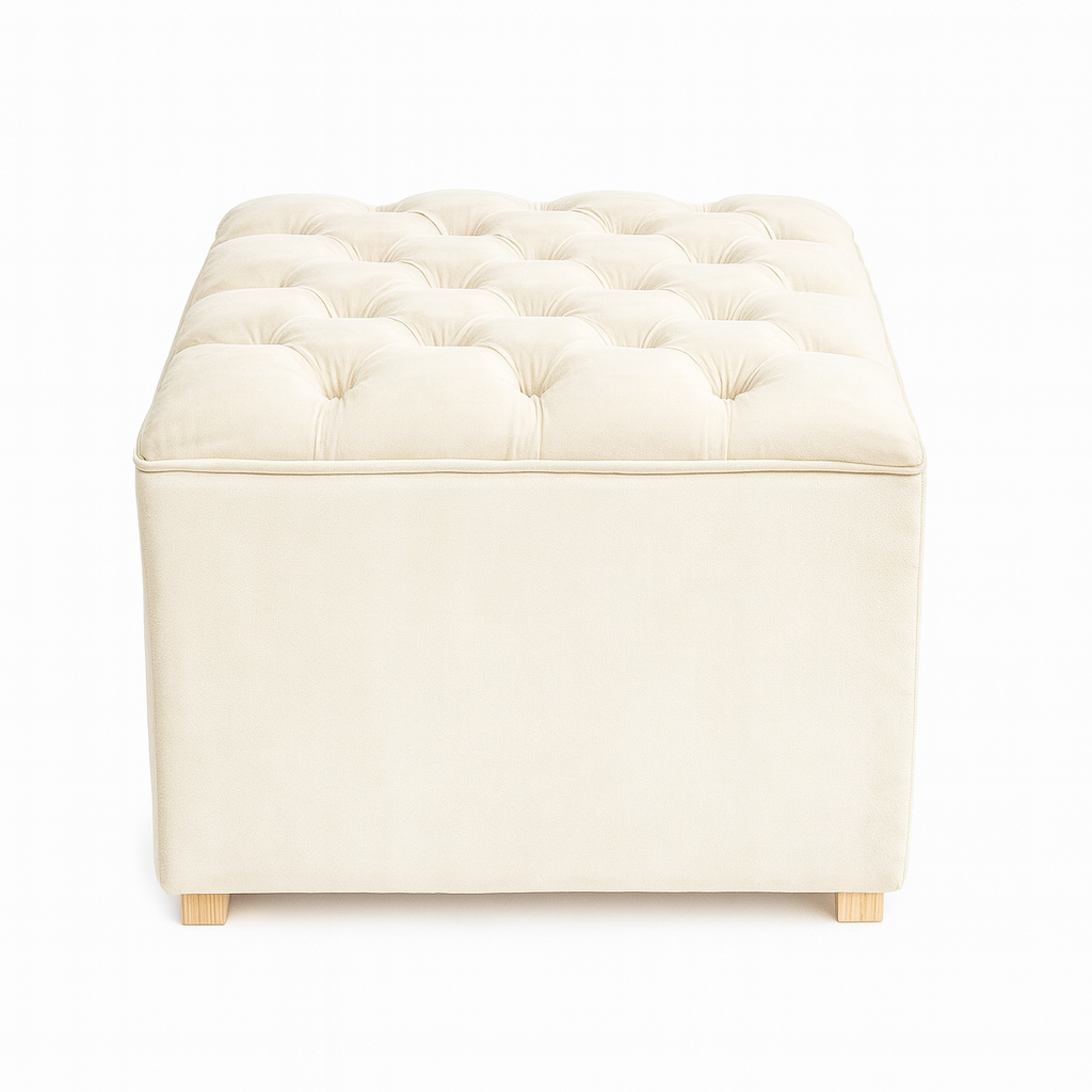 Taburet Chester • Krémový samet