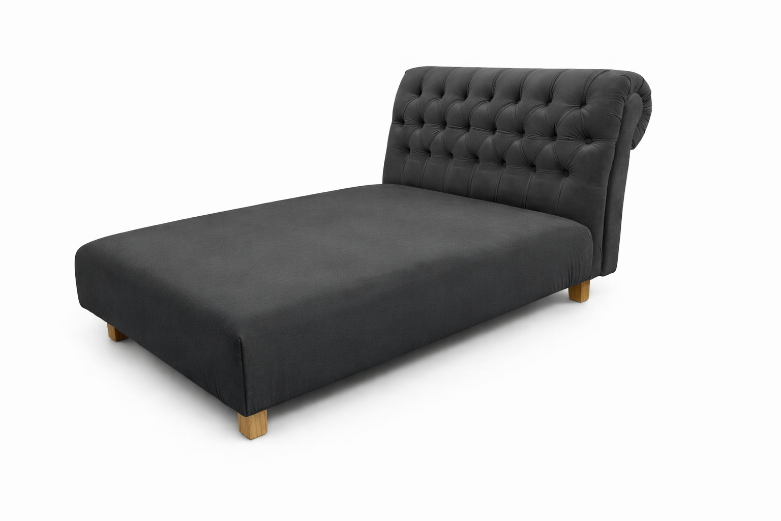 Dětská Lenoška Chesterfield - Tmavě šedý samet