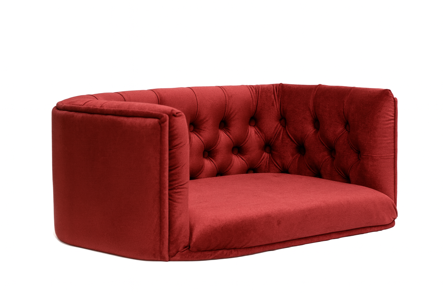 Chesterfield pelíšek pro střední psy – Bordó samet