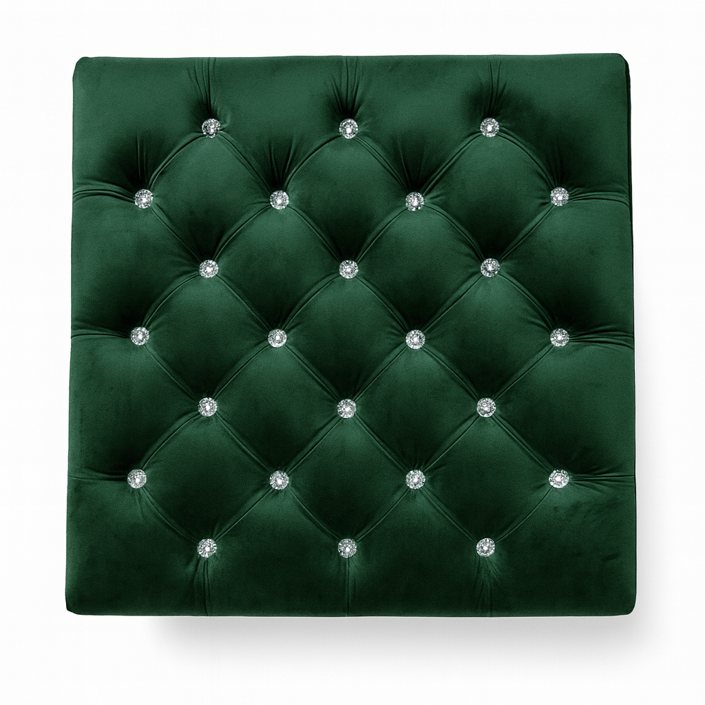 Taburet Chester • Tmavě zelený samet