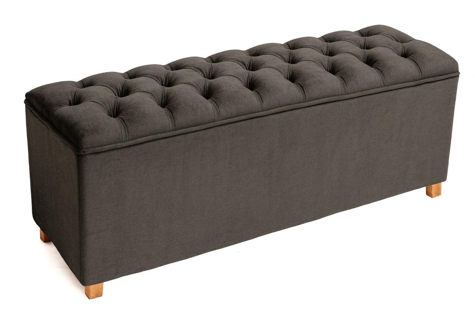 Čalouněná lavice Chester • Tmavě šedý samet