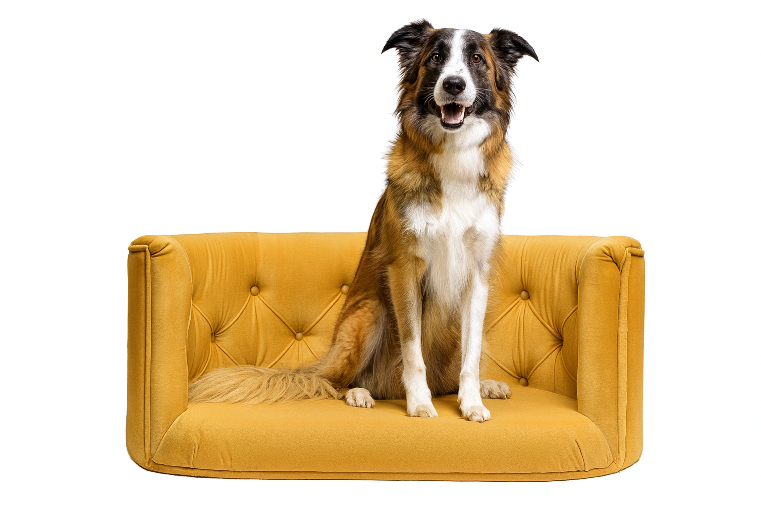 Pelíšek Chester pro velké psy - Hořčicový samet