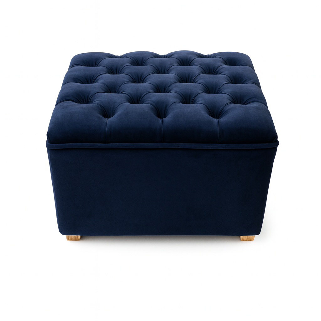 Taburet Chester • Tmavě modrý samet