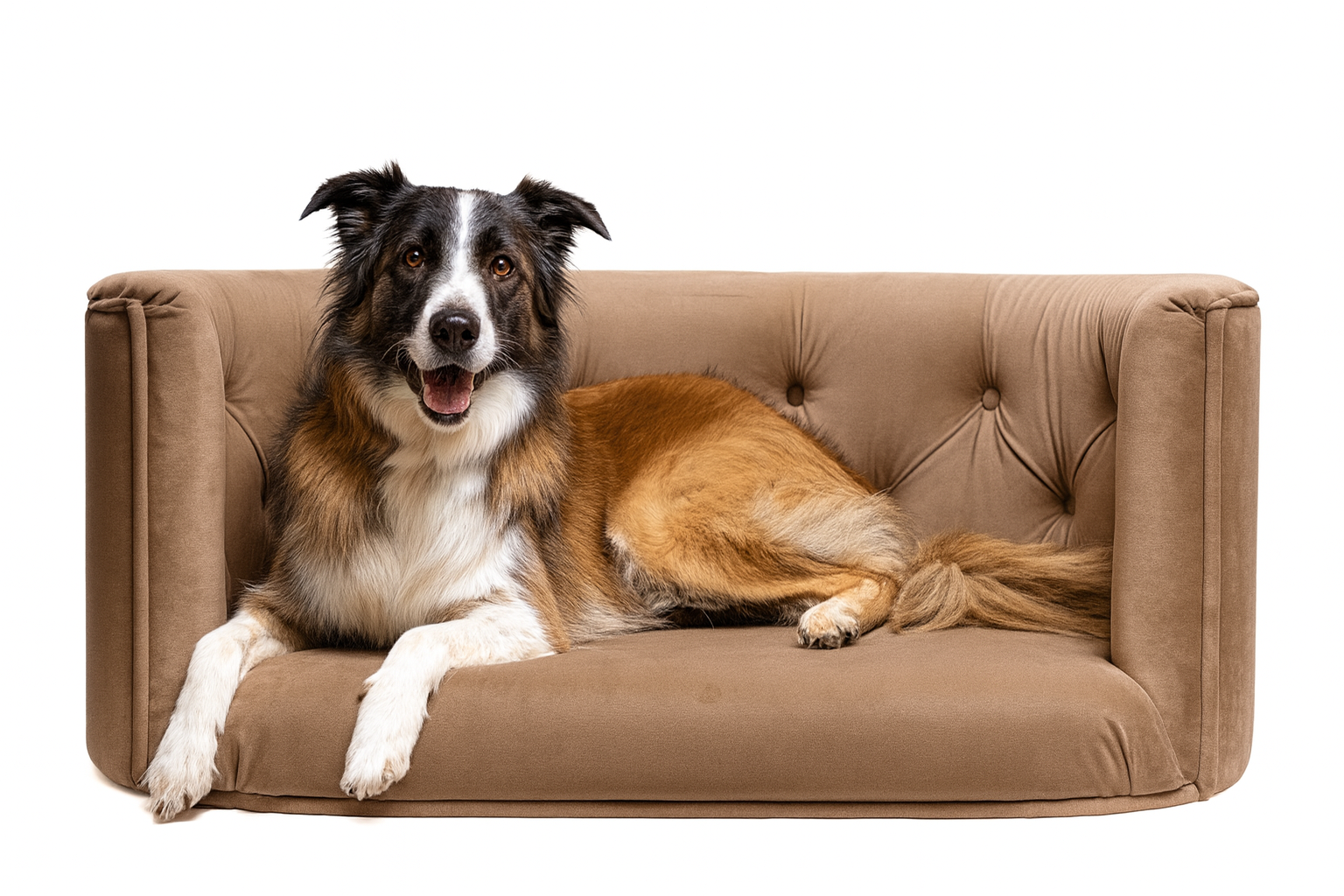 Pelíšek Chester pro velké psy - Tmavě hnědý samet