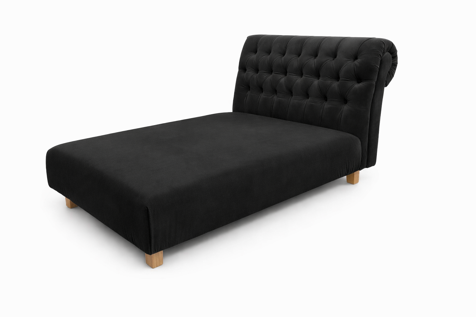 Dětská Lenoška Chesterfield - Černý samet