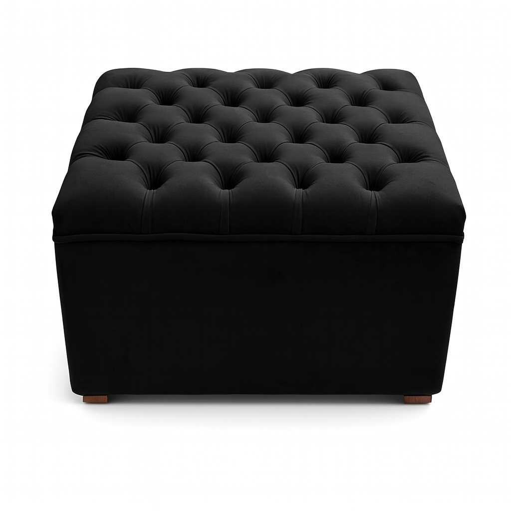 Taburet Chester • Černý samet