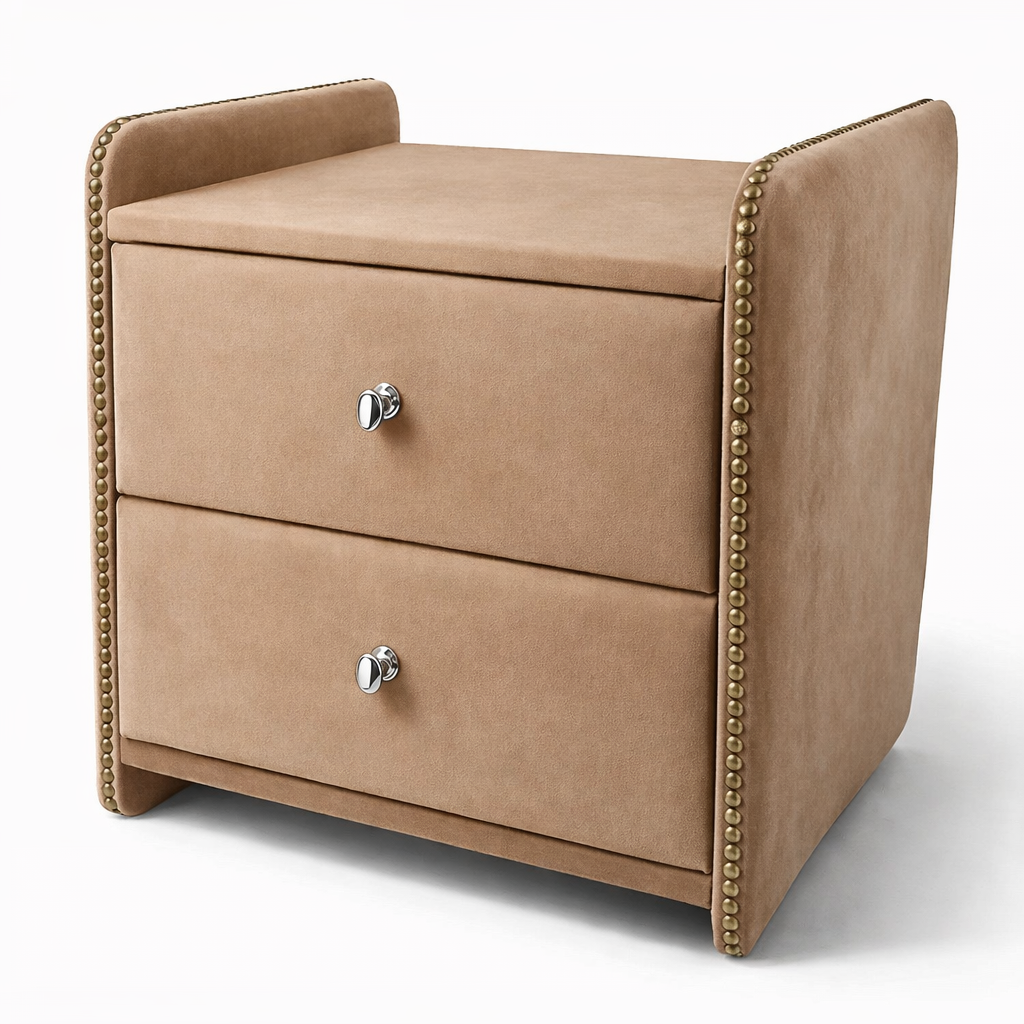 Noční stolek Chester - samet Cappuccino