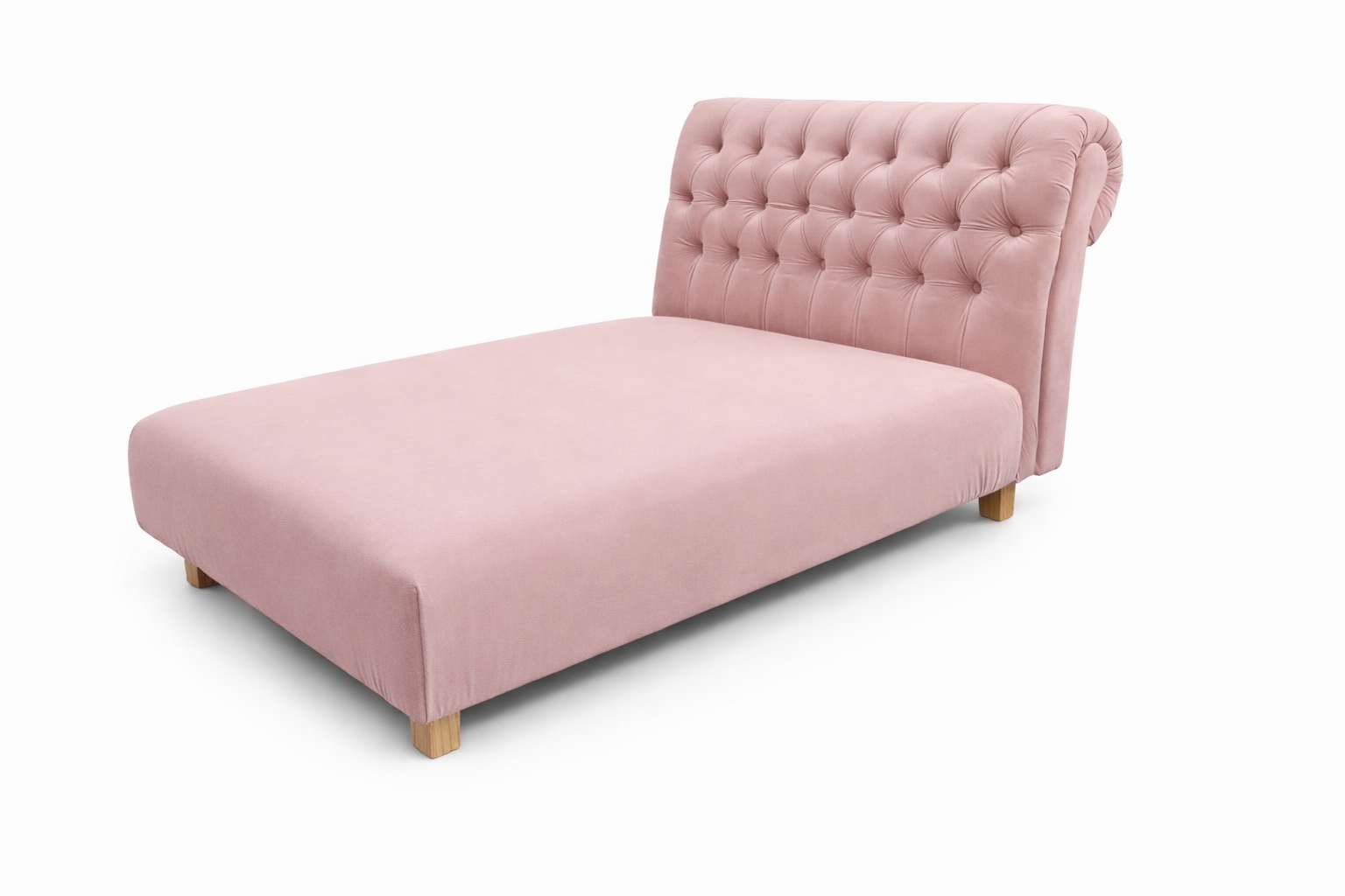 Dětská Lenoška Chesterfield - Pudrově růžový samet