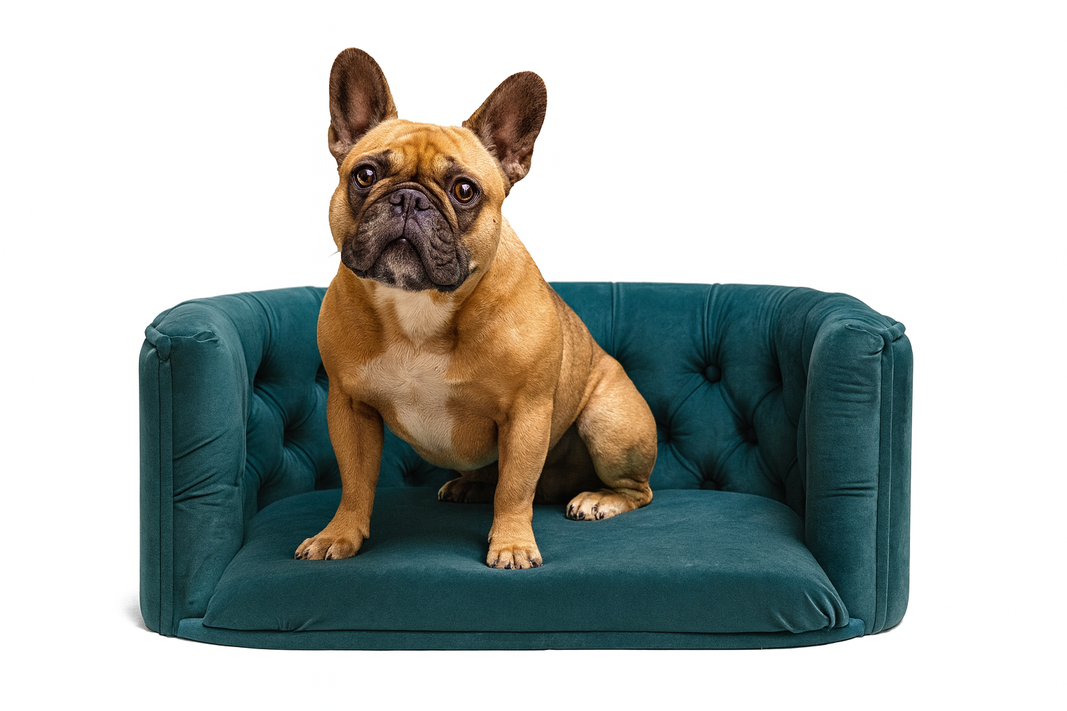 Pelíšek Chester pro střední psy – Tmavý petrolejový samet