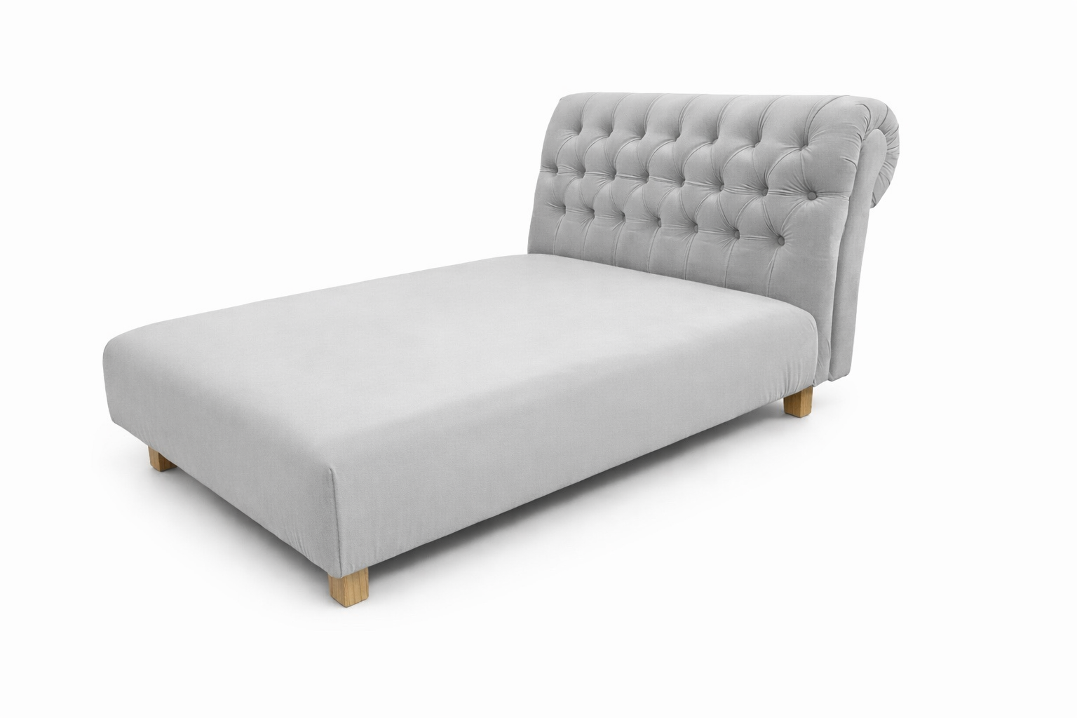 Dětská Lenoška Chesterfield - Světle šedý samet